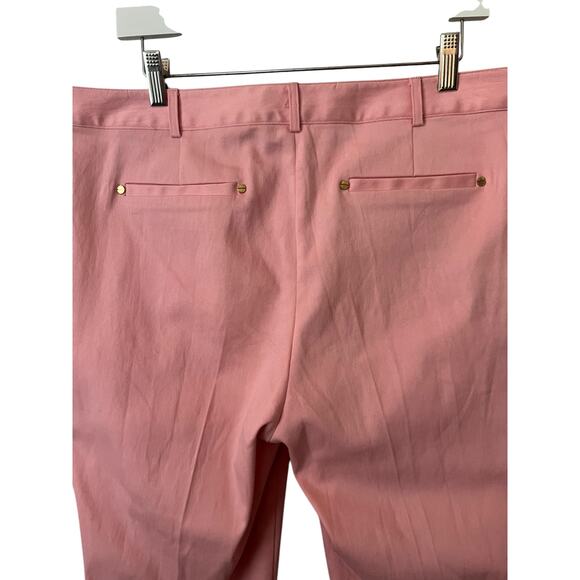 MICHAEL KORS WOMENS BASICS TROUSERS PANTS QUARTZ PINK SIZE 16 COTTON BLEND - Picture 4 of 14